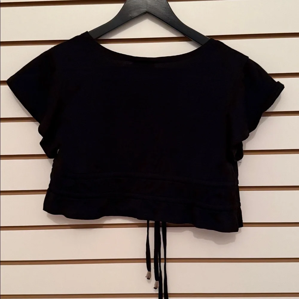 Princess Polly Black Tie-Front Blouse - Picture 3 of 3